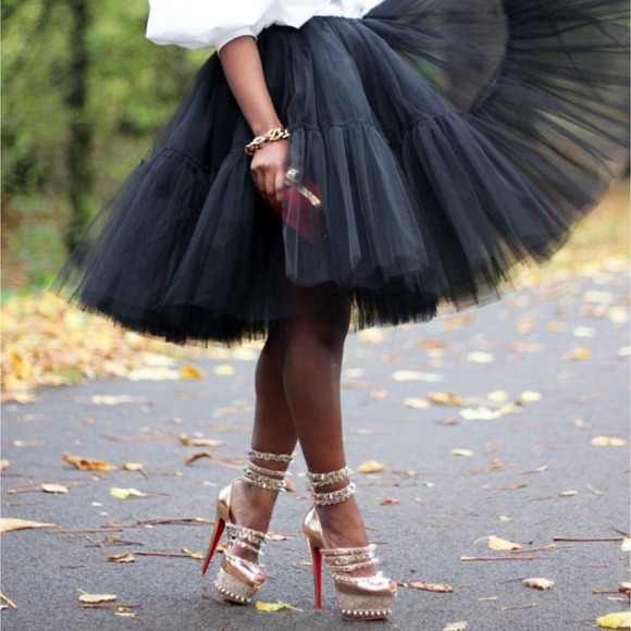 Lady's Princess Tutu Tulle Midi Knee Length Skirt Underskirt Petticoat B… - Picture 4 of 8
